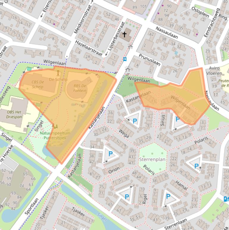Kaart van postcodegebied 3297BW.