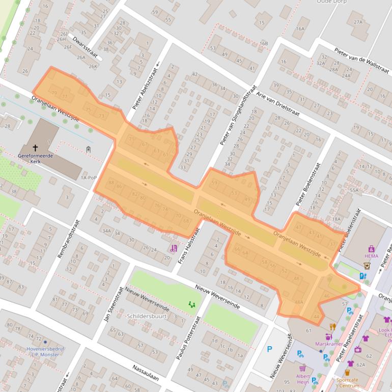 Kaart van postcodegebied 3297CT.