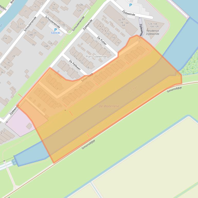 Kaart van postcodegebied 3297DA.