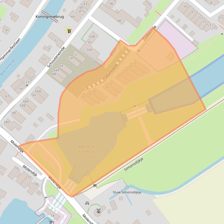 Kaart van postcodegebied 3297DD.