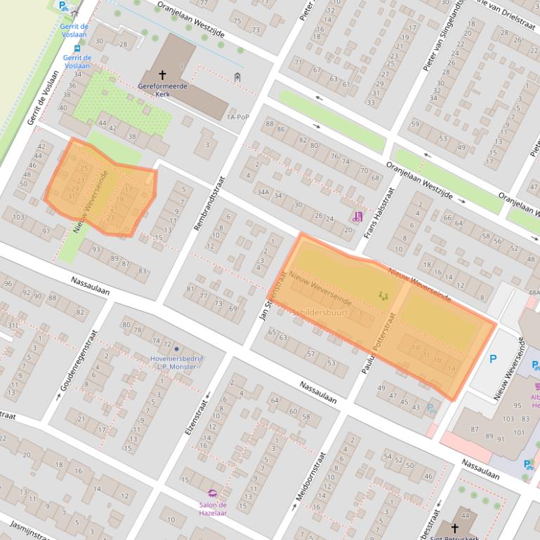 Kaart van postcodegebied 3297EJ.