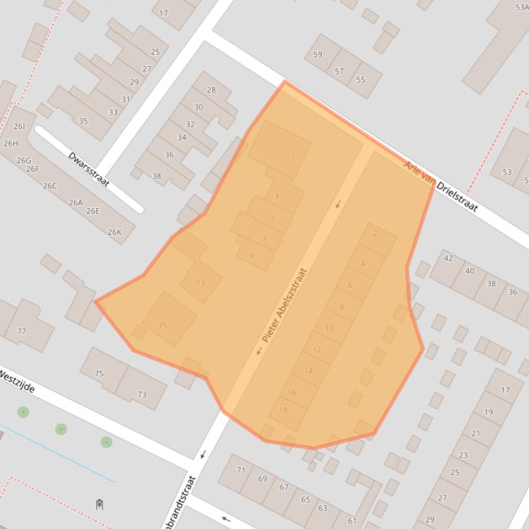 Kaart van postcodegebied 3297EL.