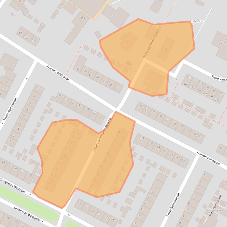 Kaart van postcodegebied 3297ER.