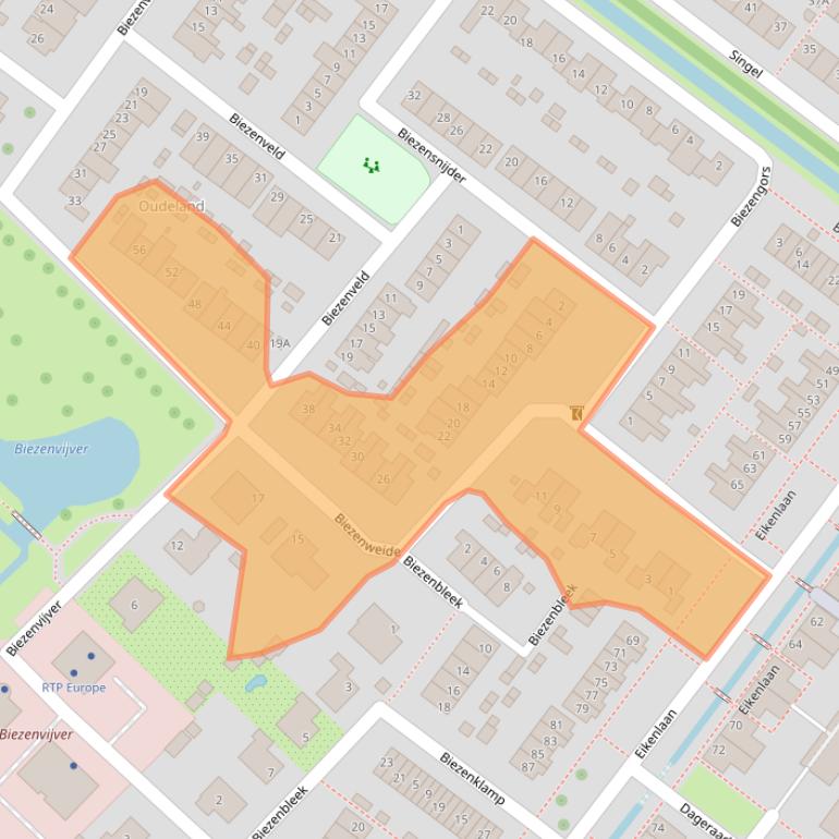 Kaart van postcodegebied 3297GB.