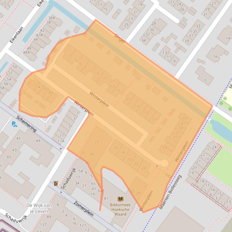 Kaart van postcodegebied 3297SB.