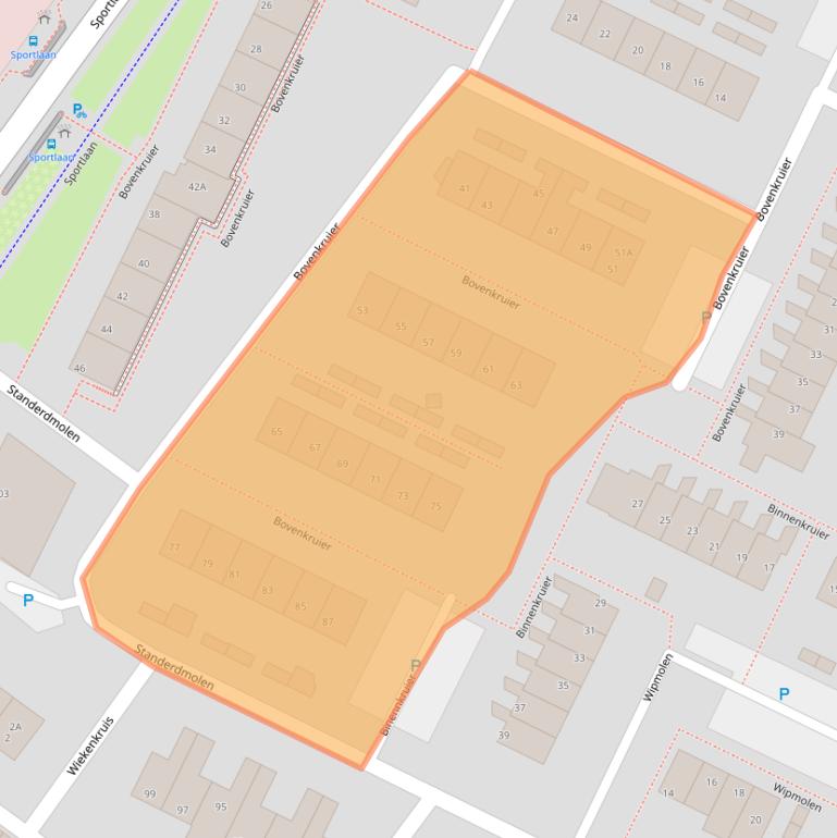 Kaart van postcodegebied 3297TD.