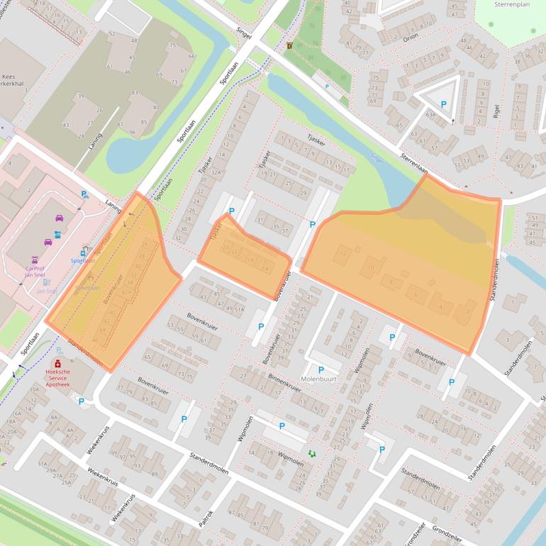 Kaart van postcodegebied 3297TE.