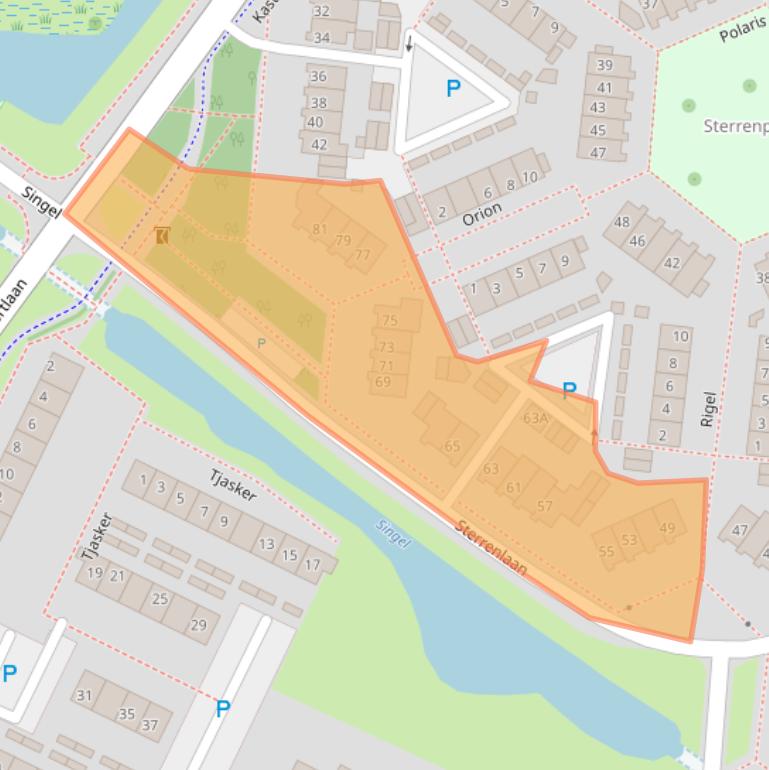 Kaart van postcodegebied 3297TN.