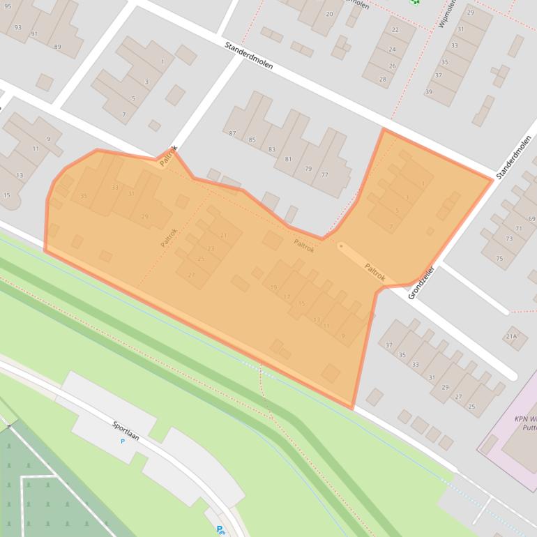 Kaart van postcodegebied 3297TW.