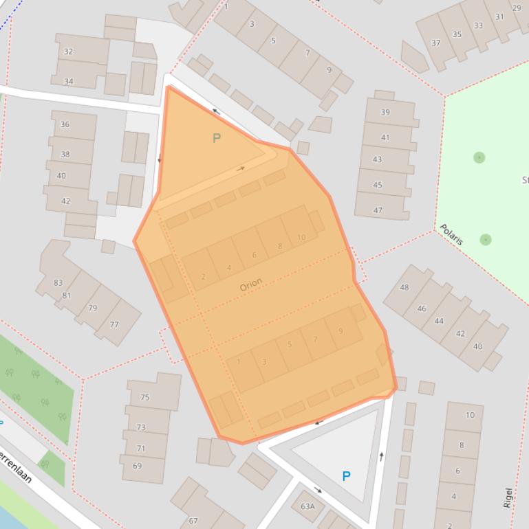 Kaart van postcodegebied 3297VD.