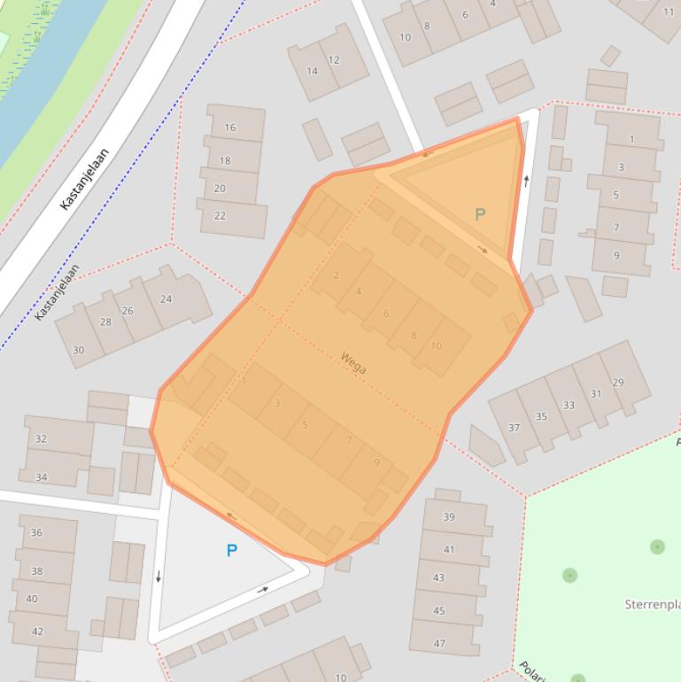 Kaart van postcodegebied 3297VK.