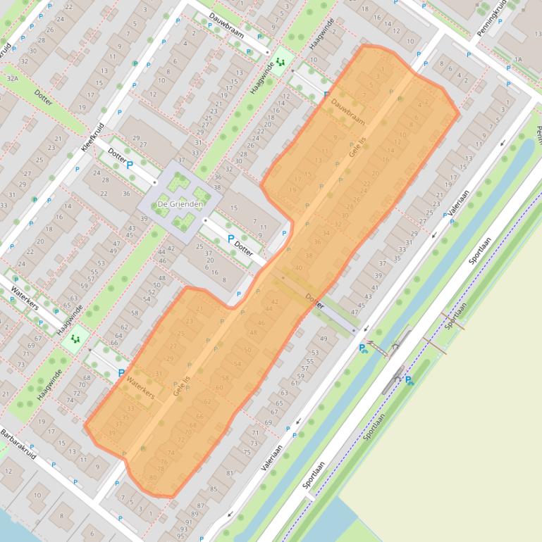 Kaart van postcodegebied 3297WC.