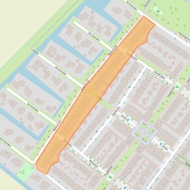 Kaart van postcodegebied 3297WD.