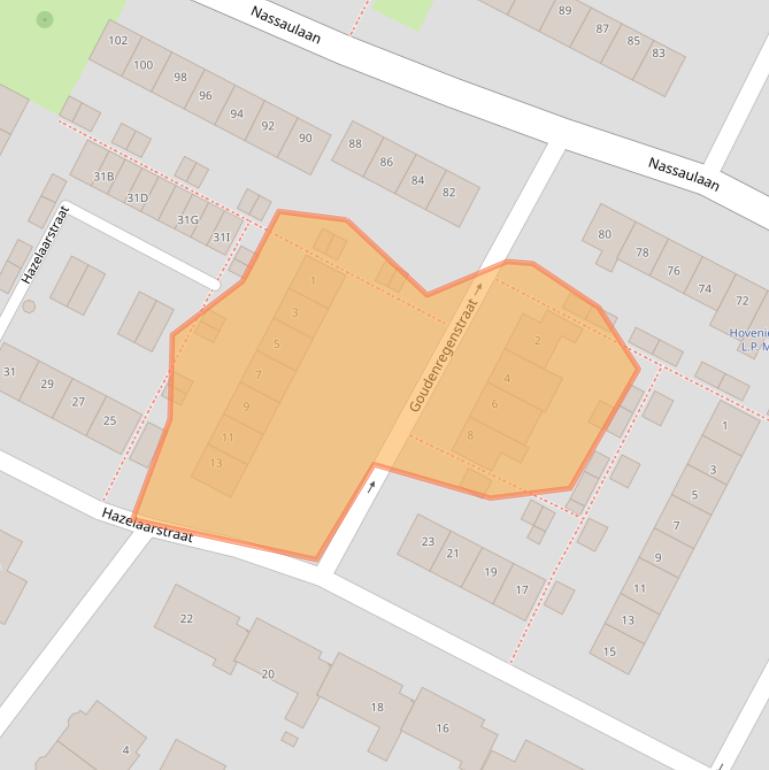 Kaart van postcodegebied 3297XD.