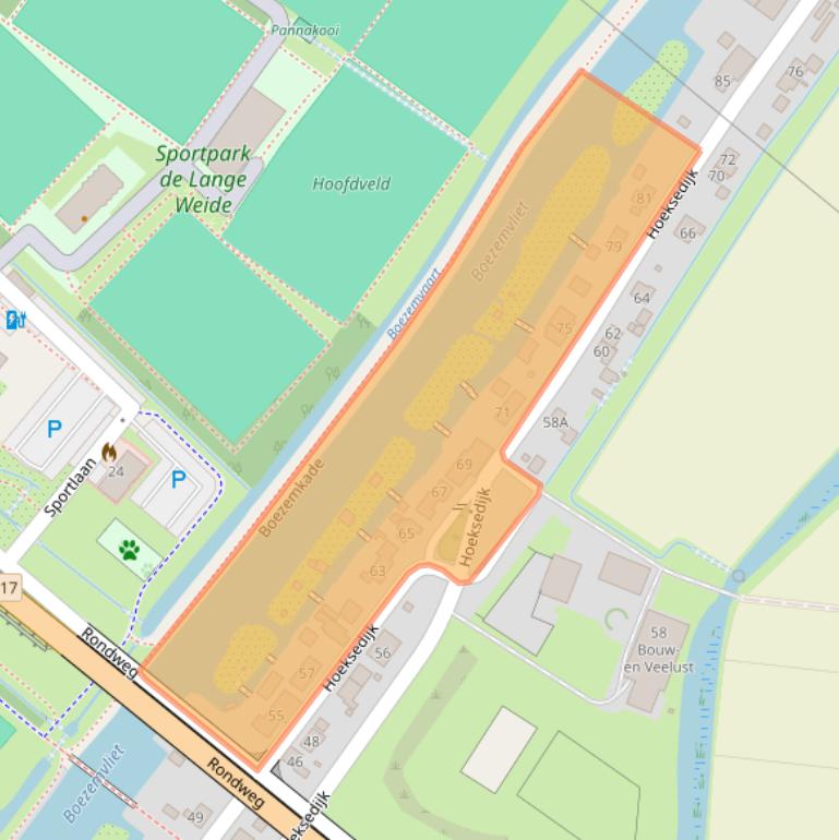 Kaart van postcodegebied 3299AD.