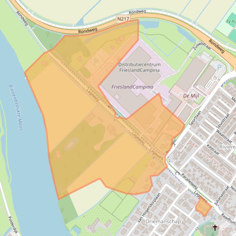 Kaart van postcodegebied 3299AL.