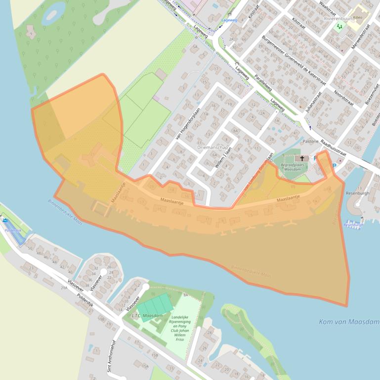 Kaart van postcodegebied 3299AM.