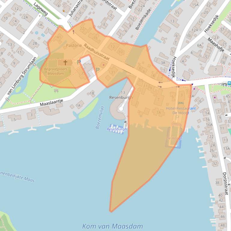 Kaart van postcodegebied 3299AP.