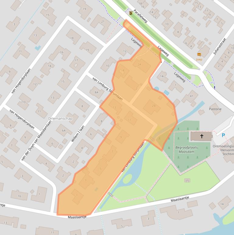 Kaart van postcodegebied 3299AS.