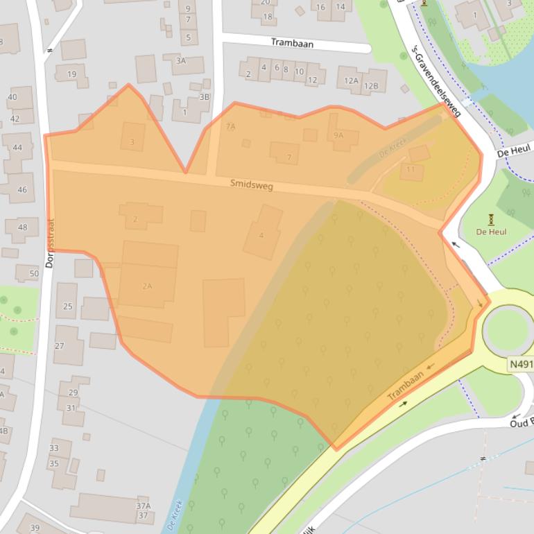 Kaart van postcodegebied 3299BM.