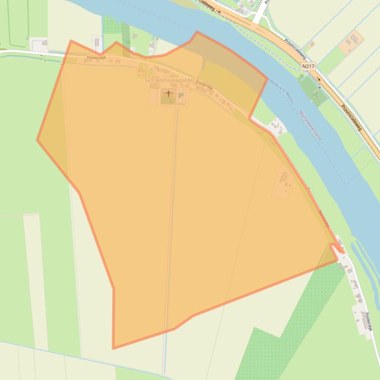 Kaart van postcodegebied 3299LM.