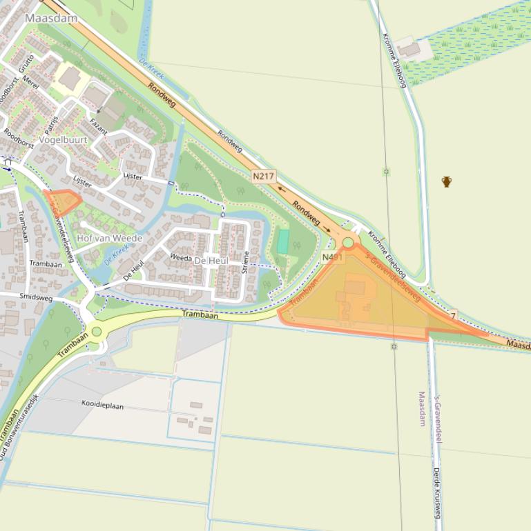 Kaart van postcodegebied 3299LP.