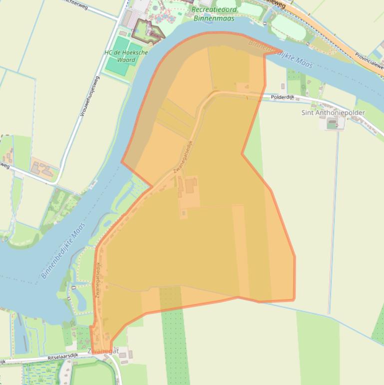 Kaart van postcodegebied 3299LT.