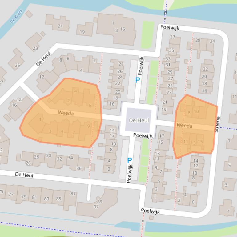 Kaart van postcodegebied 3299WD.