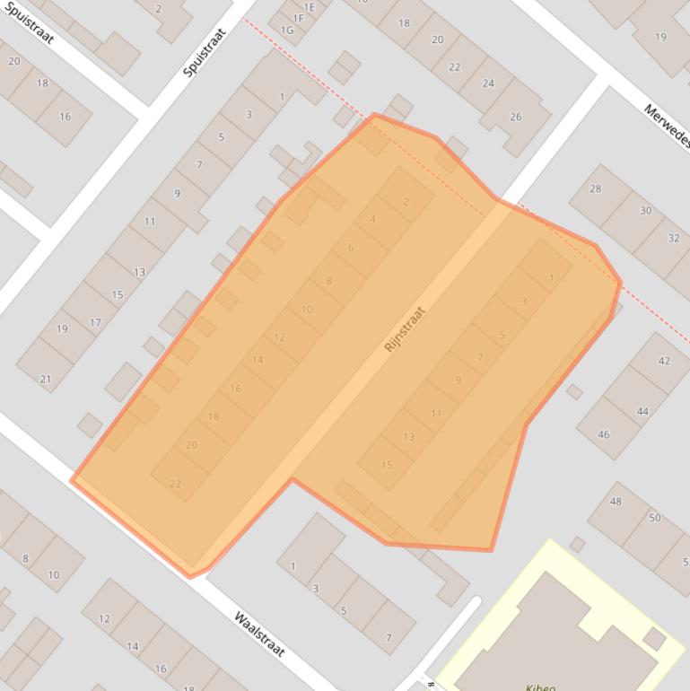 Kaart van postcodegebied 3299XE.