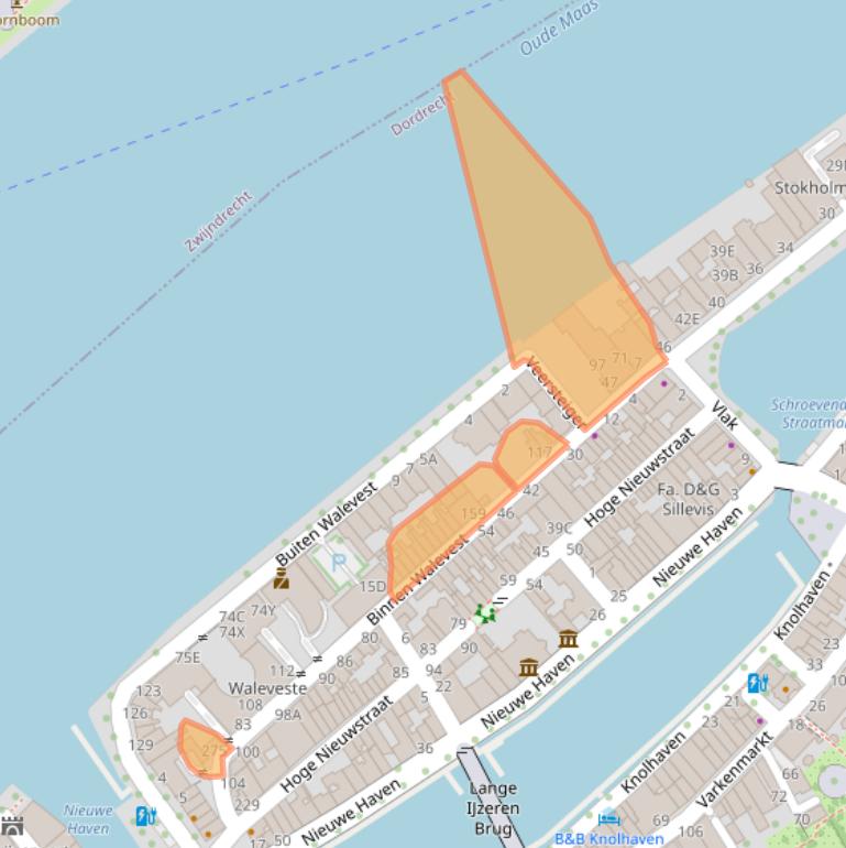 Kaart van postcodegebied 3311AA.