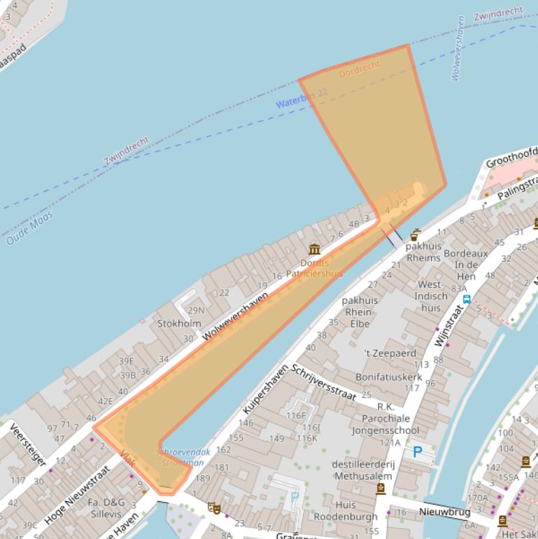 Kaart van postcodegebied 3311AE.