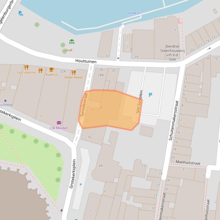 Kaart van postcodegebied 3311AZ.