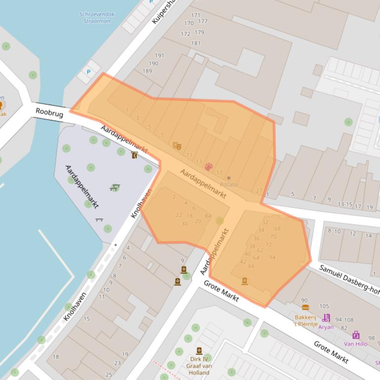 Kaart van postcodegebied 3311BA.