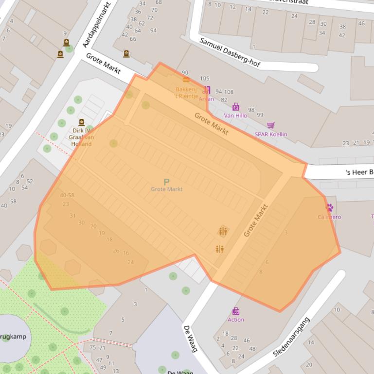 Kaart van postcodegebied 3311BG.