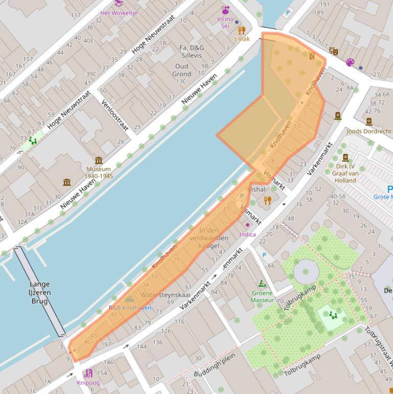 Kaart van postcodegebied 3311BJ.