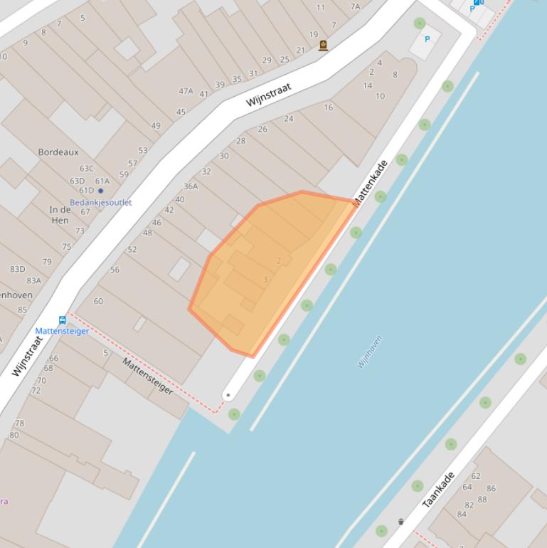 Kaart van postcodegebied 3311BK.