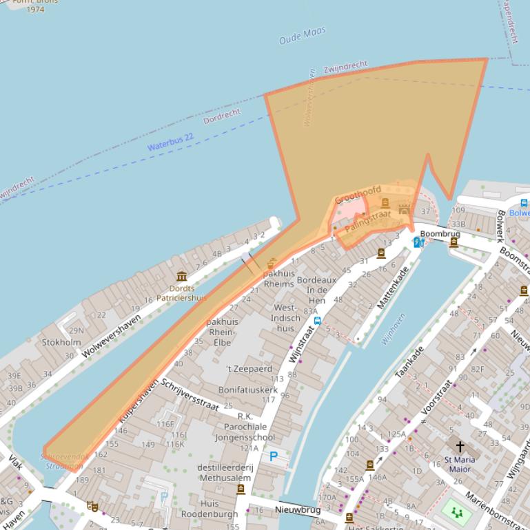 Kaart van postcodegebied 3311BM.