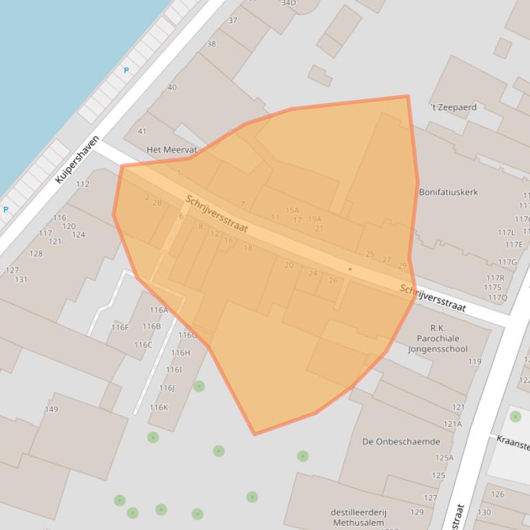 Kaart van postcodegebied 3311BP.