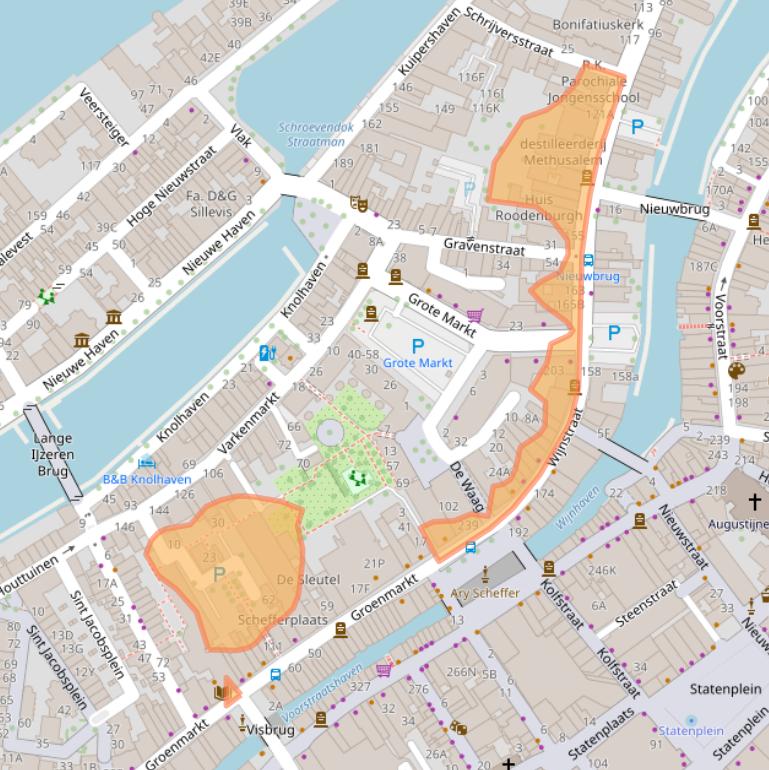 Kaart van postcodegebied 3311BV.