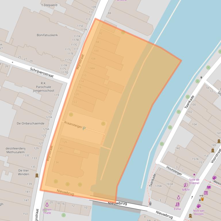 Kaart van postcodegebied 3311BX.