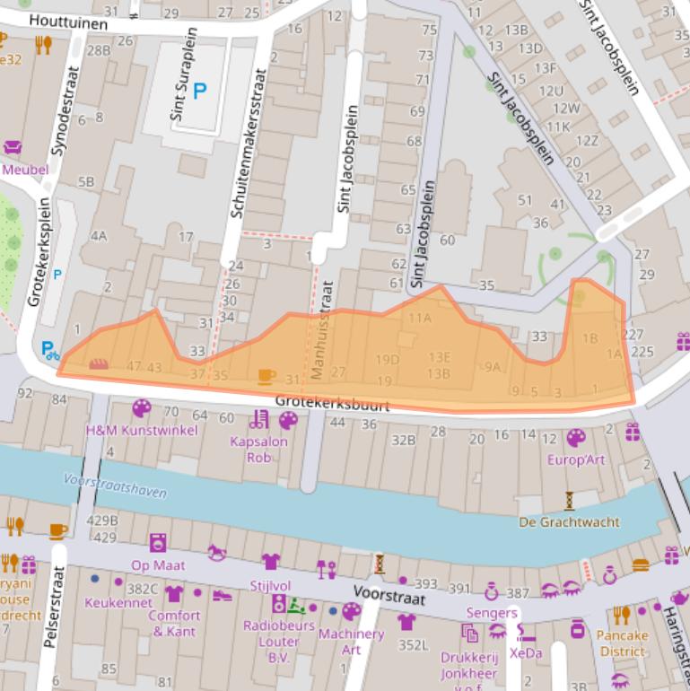 Kaart van postcodegebied 3311CA.