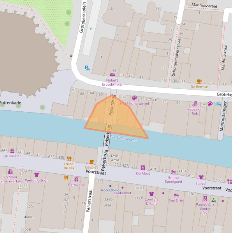 Kaart van postcodegebied 3311CM.