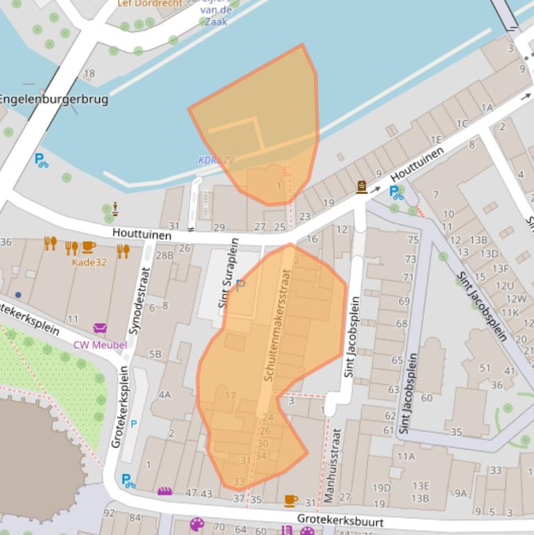 Kaart van postcodegebied 3311CP.