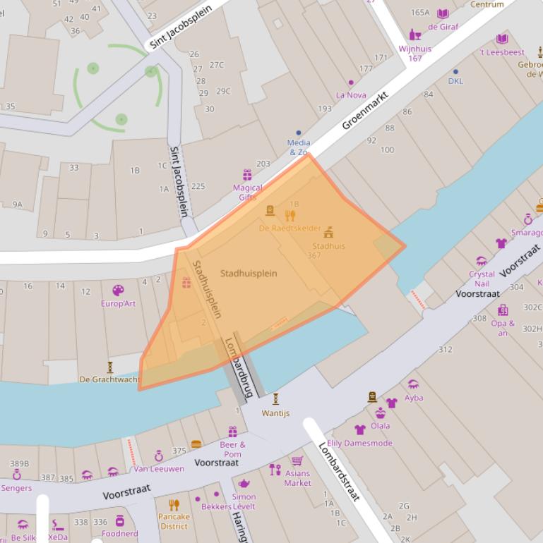 Kaart van postcodegebied 3311CR.