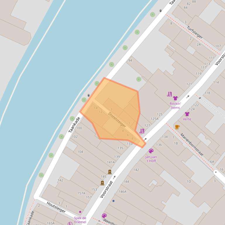 Kaart van postcodegebied 3311EA.