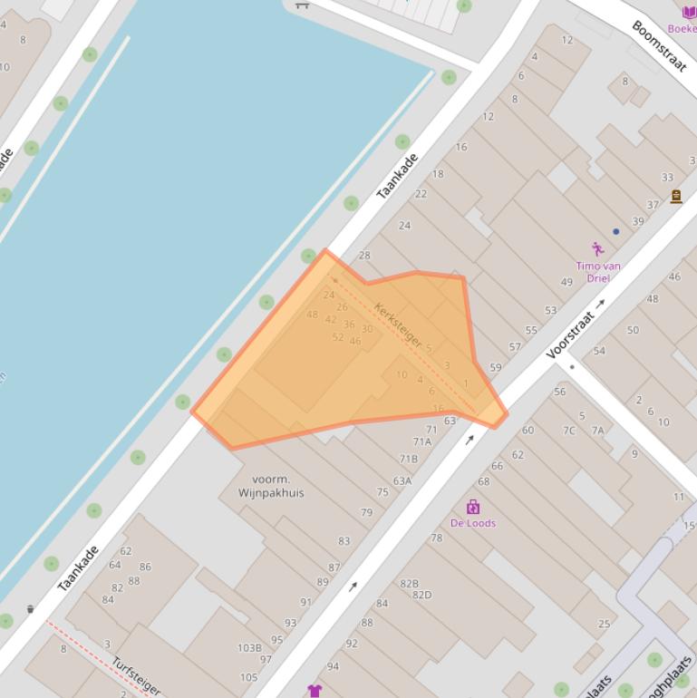 Kaart van postcodegebied 3311ED.