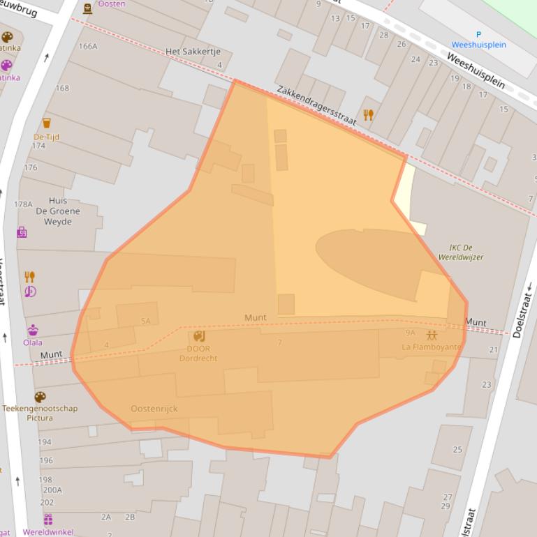 Kaart van postcodegebied 3311EG.
