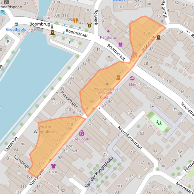 Kaart van postcodegebied 3311EM.