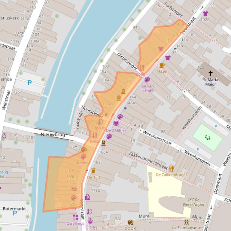 Kaart van postcodegebied 3311EN.