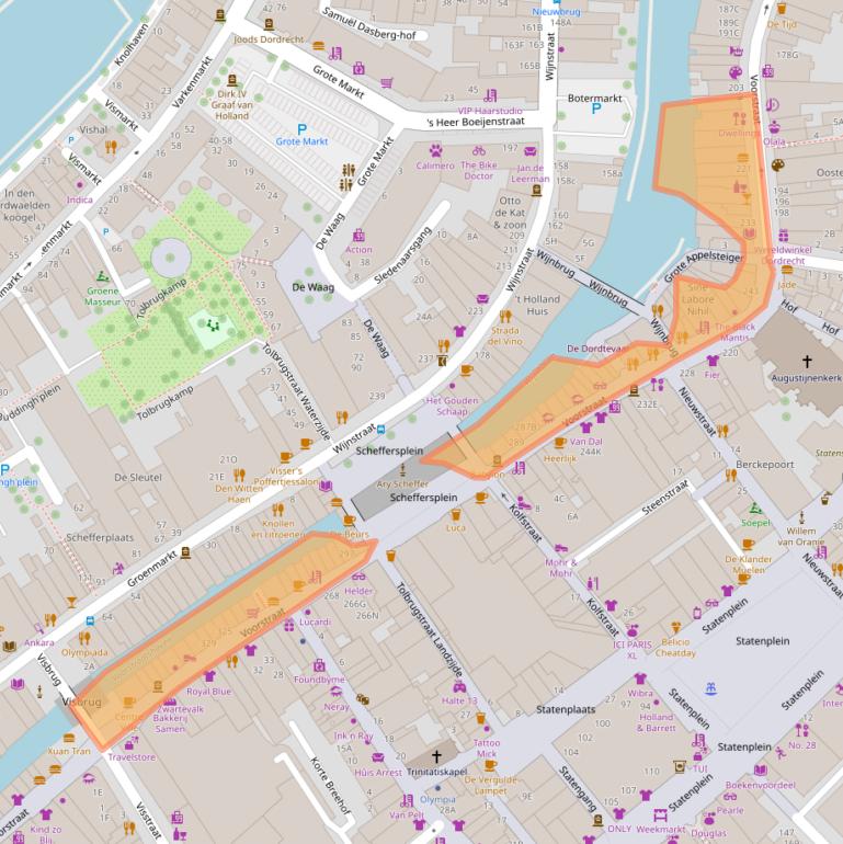 Kaart van postcodegebied 3311EP.